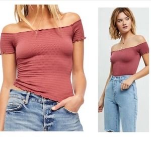 Intimately Free People Marsala Smocked Top